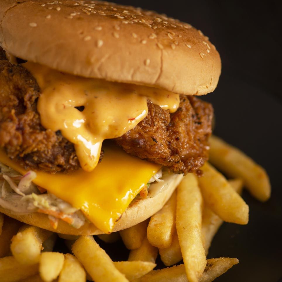 Southern fried chicken burger